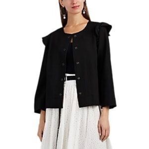 NWT Leo & Sage Black Ruffled Swing 3/4 Blazer S